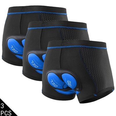 Arsuxeo Men's 3-Pack Cycling Under Shorts Cycling Padded Shorts Bike Underwear Shorts 5D Padded Gel Bottoms Quick Dry Mountain Bike MTB Clothing