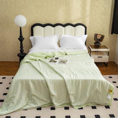 Cooling Quilt Comforter Breathable Tencel Lyocell Fiber Quilt Queen Cooling Blanket for Hot Sleeper Lightweight Duvet for Summer Yellow Green