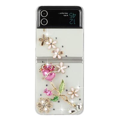 Phone Case For Samsung Galaxy Z Flip 7 Z Flip 6 Z Flip 5 Z Flip 4 Z Flip 3 Flip Flip Bling Rhinestone Crystal Diamond PC