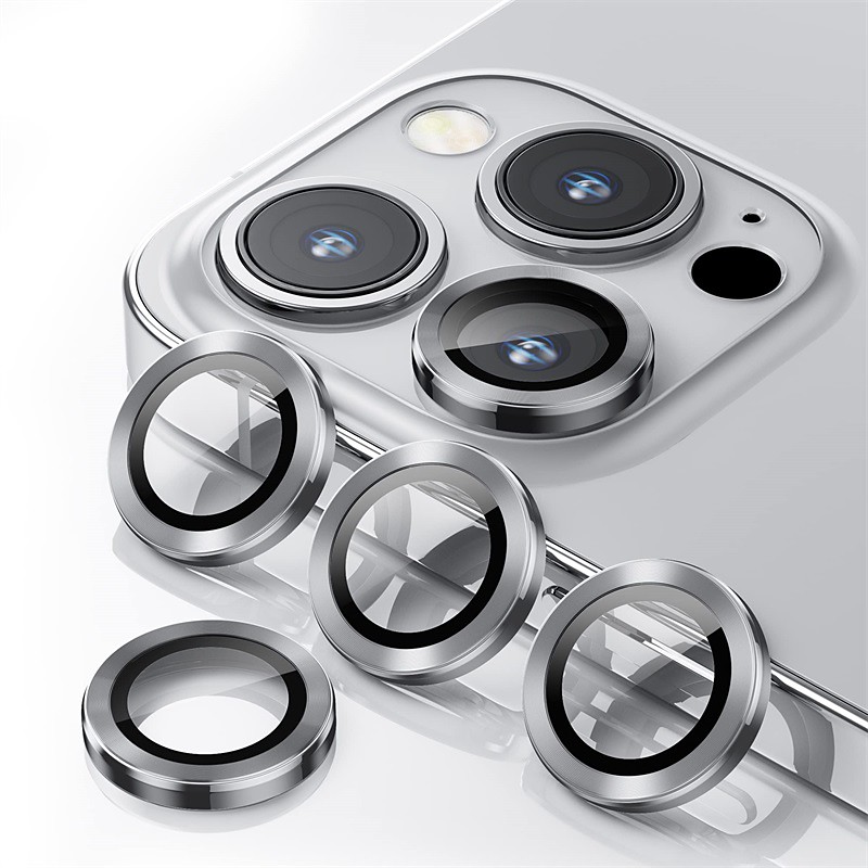 1 Set Camera Lens Protector For Apple iPhone 16 iPhone 15 Pro Max Plus iPhone 14 Pro Max iPhone 13 iPhone 12 Aluminum alloy Anti-Fingerprint Diamond Glitter Shine Scratch Proof