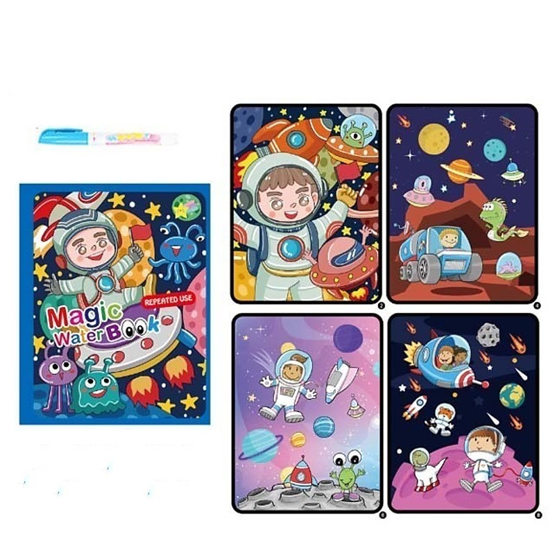 1Set Children Painting Drawing Toys Reusable Coloring Book Magic Water Drawing Book Sensory Early Education Toys For Kids