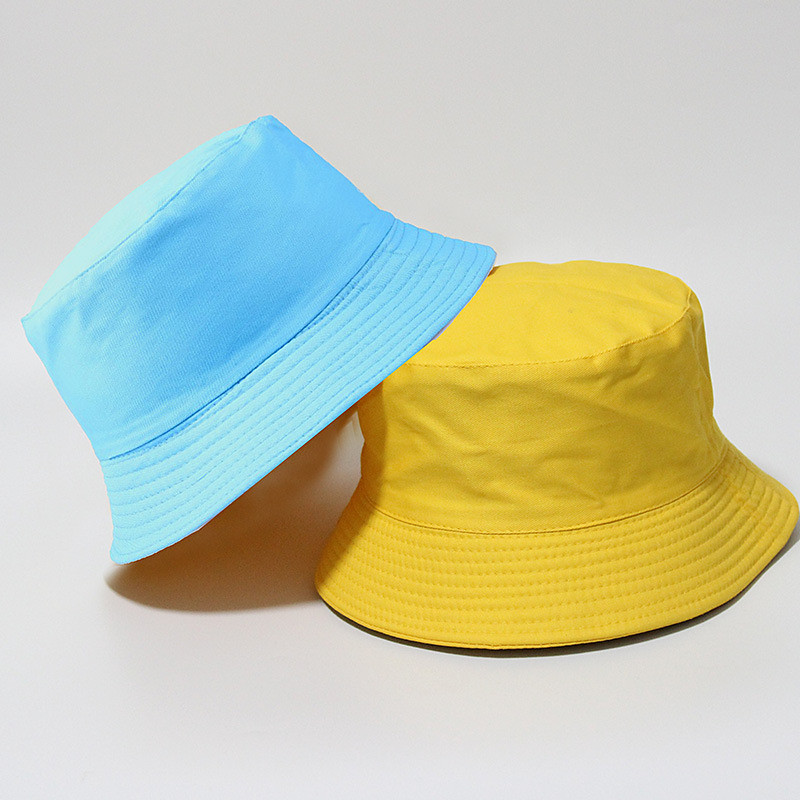 Men's Bucket Hat Sun Hat Fishing Hat Boonie hat Hiking Hat Orange / Blue Yellow / Blue Cotton Streetwear Stylish Casual Outdoor Daily Going out Plain UV Sun Protection Sunscreen Lightweight Quick Dry