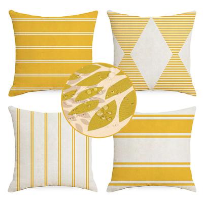 4pcs Set Outdoor Waterproof Pillow Covers Home Room Decoration for Patio Garden Livingroom Bedroom Geometric