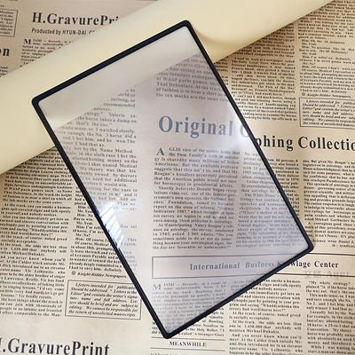 1pc A4 Card Reading PVC Magnifying Glass Large Area Ultra-Thin Business Card Type Magnifying ,3X (300%) Page Magnifying Lens,Reading Magnifier For The Elderly, Back to School Gift