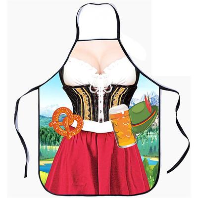Oktoberfest Mardi Gras Apron Couples Cooking Aprons German Party Costume for BBQ Baking Chef Kitchen Gifts