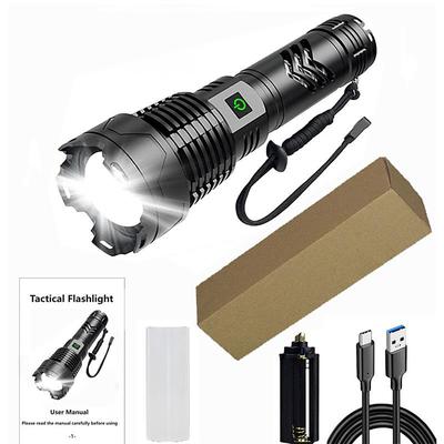 Flashlights High Lumens Rechargeable, 120000 Lumen Flashlight xhp160 Zoomable Brightest Flashlight, with 5 Modes Waterproof LED Tactical Flashlight for Emergencies Camping