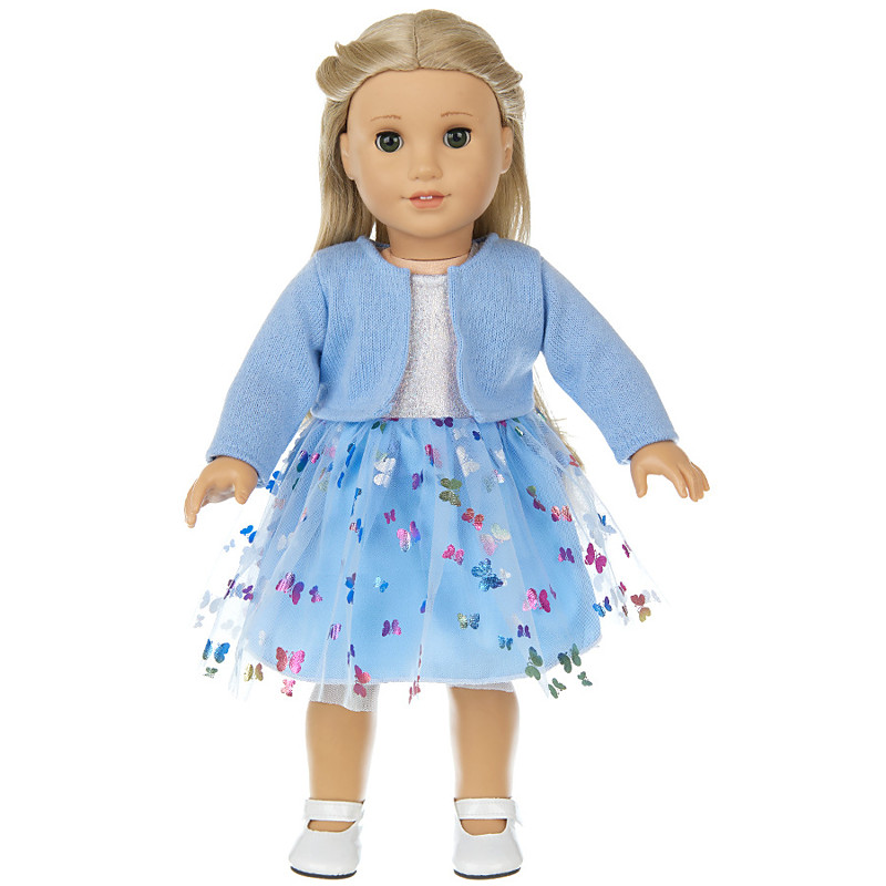 2 pcs American Doll Clothes Gift for 18 inch Doll Clothes and Accessories Including Coat and Dress(WITHOUT DOLL) Christmas Gift