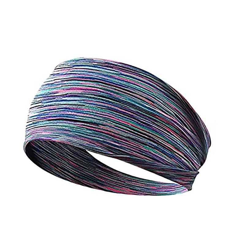 Mixed Color Sports Headband, Sporty Style Stretchy Anti-slip Sweat-absorbing Yoga Fitness Workout Hairband For Women