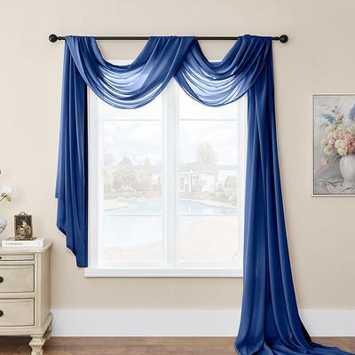 Valentine's Day Luxury Window Scarf Sheer Voile Elegant Topper Long Window Valance Solid Window Treatment Swags Drapes for Window Ceremony Wedding Canopy Bed