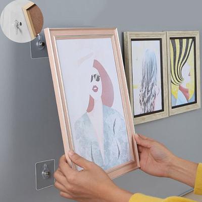 20pcs Acrylic Strong Adhesive Nails Wall Poster Seamless Wall Hook Waterproof Durable Transparent Kitchen Bathroom Screw Hook Hanger