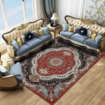 Large Floral Area Rugs Oriental Non-slip Crystal Velvet Plush Carpet Vintage Fluffy Rug Machine Washable Soft Thickened Shaggy Carpet For Living Room Bedroom Floor