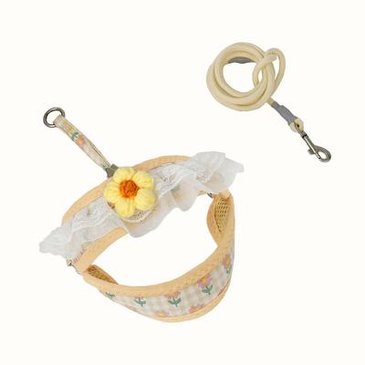 Dog Cat Harness Leash Fashion Party Adjustable Breathable Washable Comfortable Christmas Outdoor Casual Daily Dog Clothing for Bichon Frise Pomeranian Baby Pet Papillon Small