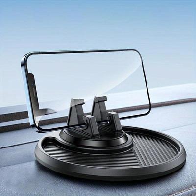 Universal Car Silicone Phone Holder Auto GPS Dashboard Bracket, Smartphone Anti-Slip Mat Pad 360° Rotation Dashboard Stand With Storage
