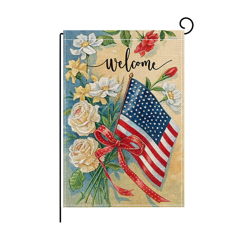 4th of July Independence Day Garden Flag 12 x 18 Inch Yard Flags, Veteran's Day Memorial Day Small Garden Flags for Outside, Outdoor Flags, Holiday Garden Flags for All Seasons
