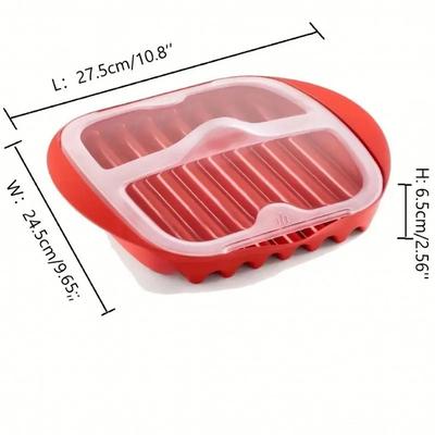 Washable Microwave Bacon Inserts Cooker Healthy With Lid Home Food Grade No Spatter Baking Tray Bacon Baking Tray Microwave Oven Meat Baking Tray Microwave Oven Bacon Tray Microwave Oven Bacon