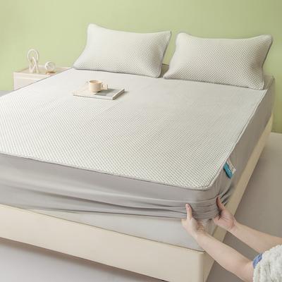 Summer Cooling Bedding Fitted Sheet Queen, Bed Sheet 1 Piece Solid Color Breathable Chemical Fiber Fitted Bedsheet Easy Care Fade Resistant Bedding
