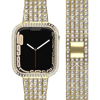 Jewelry Bracelet Compatible with Apple Watch band 38mm 40mm 41mm 42mm 44mm 45mm 49mm with Case Women Luxury Stainless Steel Rhinestone Strap Replacement Wristband for iwatch Series Ultra 8 7 6 5 4 3