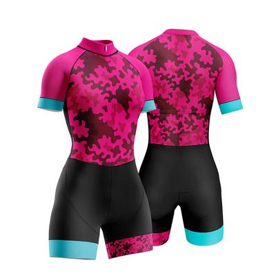 Women's Triathlon Tri Suit Short Sleeve Triathlon Silver Dark Grey Forest Green Graphic Bike Lycra Sports Graphic Clothing Apparel