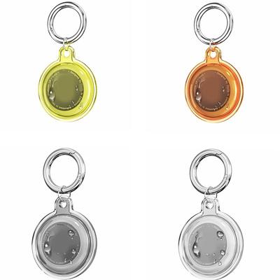 IPX8 Waterproof Holder for AirTag 4 Pack – Full Body Protective Keychain Case with Loop Ring for Apple AirTags, PC TPU Cover for Pet, Wallet, Luggage, Keys
