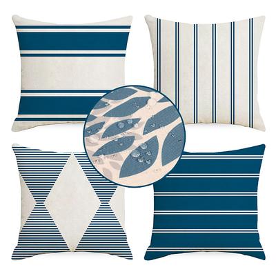 4pcs Set Outdoor Waterproof Pillow Covers Home Room Decoration for Patio Garden Livingroom Bedroom Geometric