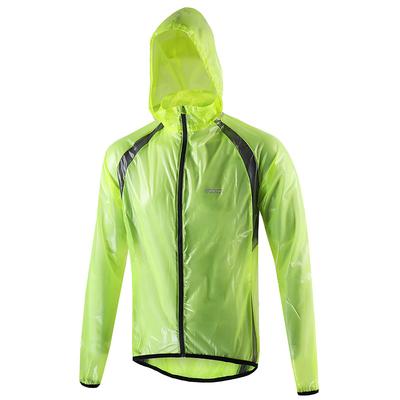 ARSUXEO Men's Cycling Jacket Windbreaker Rain Jacket Running Jacket Lightweight Skin Coat Hooded Packable Raincoat Summer Bike Wear Bike Jacket Sports Clothing Waterproof Windproof Breathable