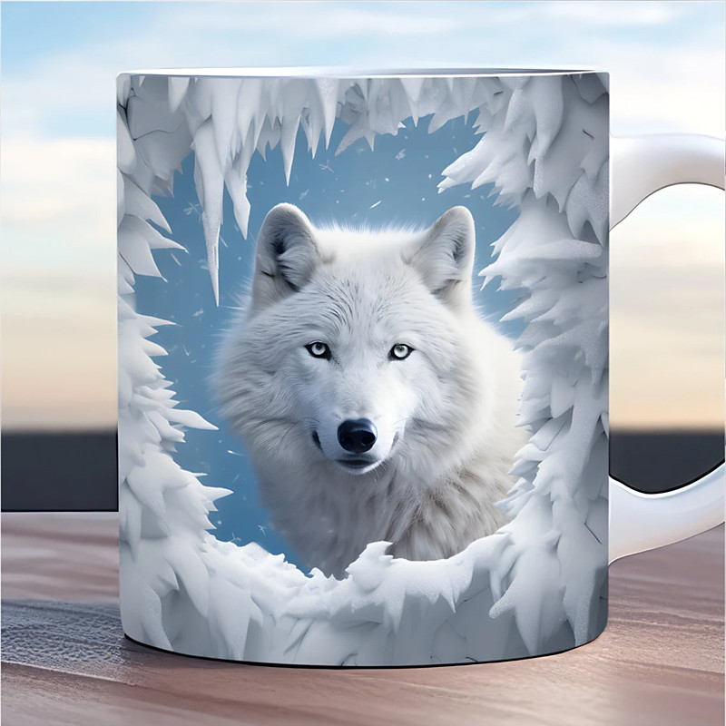Animal Coffee Cup 3D illusion Coffee Mugs, Animal Gift Cup Travel Mug Funny Drinking Cup Desk Decor,11.2oz Ceramic Mug Tea Mug, Birthday Christmas Gifts for Animal Lovniner