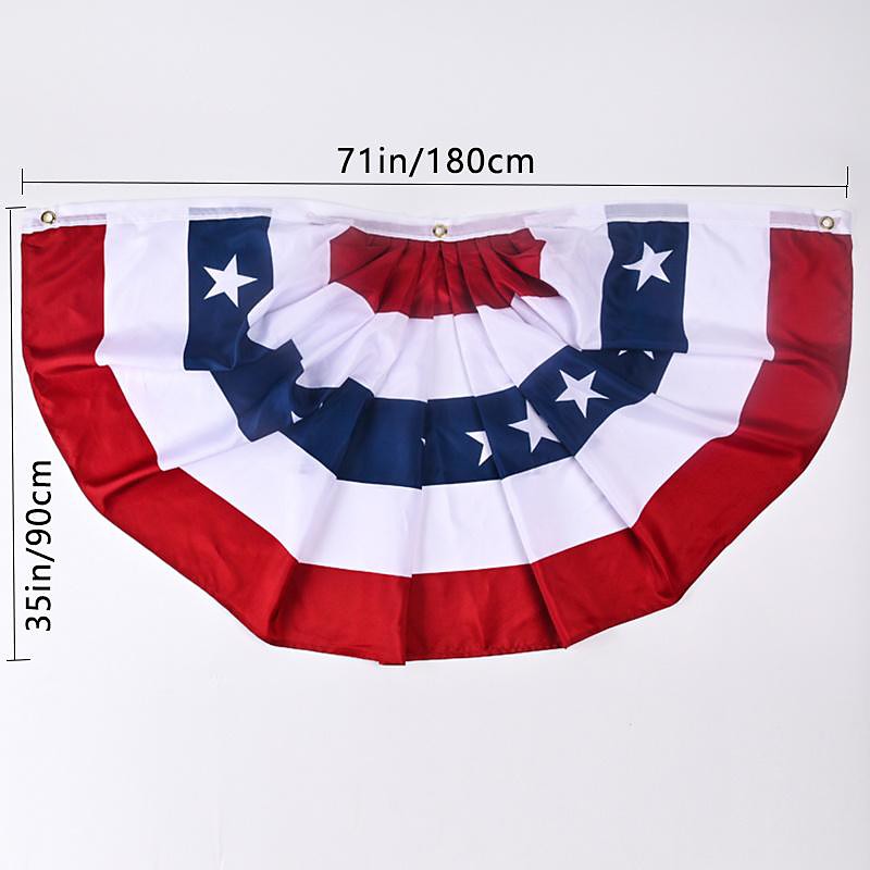 USA Patriotic Pleated Fan Flags,4th of July Decorations Outdoor,Bunting Flag Banners,USA Flags Pleated Fan Flag,Patriotic Bunting For Outside,Red White And Blue Buntings Decorations