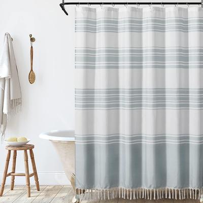 Shower Curtain 180cm180cm(7070) Modern Farmhouse Color Striped Waterproof Fabric Shower Curtains for Bathroom with 12 Hooks Machine Washable