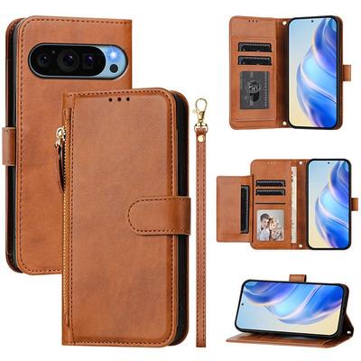 Phone Case For Google Pixel 9 Pro Pixel 9 Pro XL Pixel 8 Pro Pixel 8 Pixel 9 Pixel 7 Pixel 7 Pro Pixel 6 Pixel 6 Pro Wallet Case with Stand Holder Zipper Full Body Protective Retro TPU PU Leather