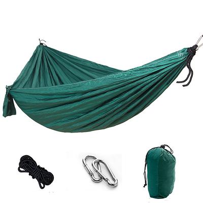 Camping Hammock Outdoor Portable Breathable Quick Dry Ultra Light (UL) Foldable Parachute Nylon with Carabiners and Tree Straps for 2 person Hunting Fishing Hiking Transparent Green Pink and Blue