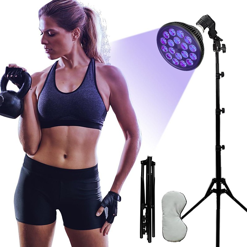 Tanning Lamp Sun Lamp Tanning Light 54W for Home Self Use Tanner Body Bronzers Sun Lamps 54w Sun Light with for Body with 38-79 Adjustable Stand Light and Eye Mask Protection