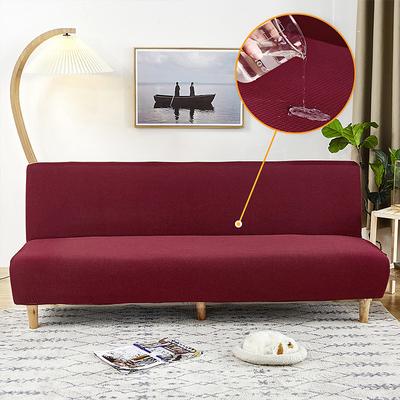 Water Resistant Sofa Bed Slipcover 1-Piece Stretch Burgundy Sofa Slipcover Armless Sofa Cover Furniture Protector Soft with Elastic Bottom for Kids, Spandex Jacquard Small Checks