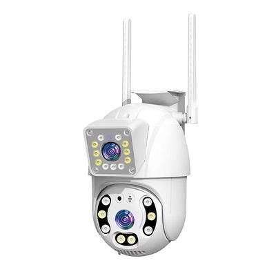 1080P Dual Lens Outdoor Security Camera CCTV Surveillance Camera PTZ Camera 2.4GHz Wireless WiFi Camera Motion Detection Night Vision Auto Tracking Camera IP66 Waterproof