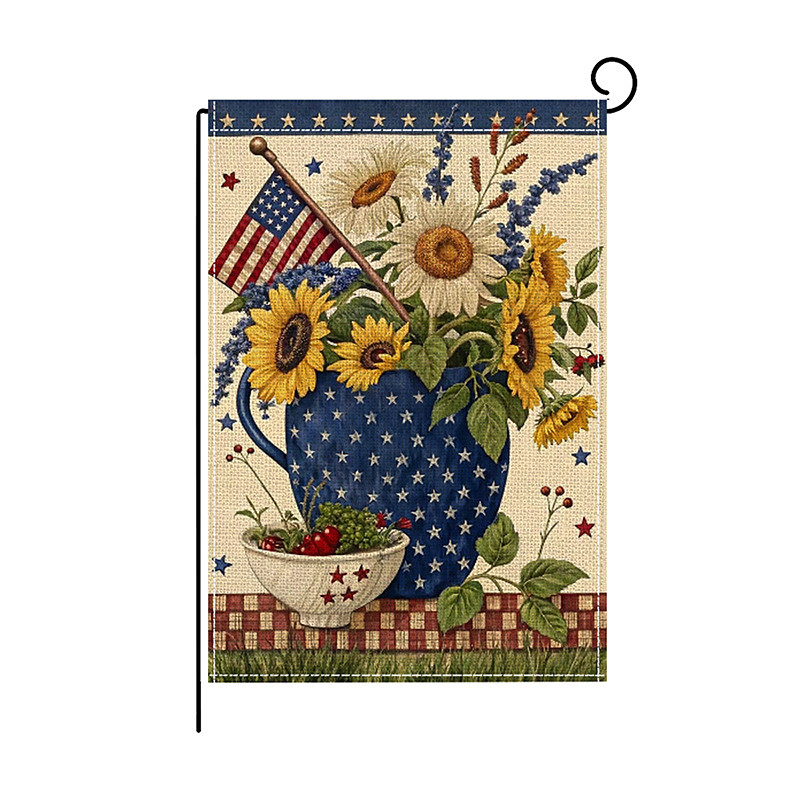4th of July Independence Day Garden Flag 12 x 18 Inch Yard Flags, Veteran's Day Memorial Day Small Garden Flags for Outside, Outdoor Flags, Holiday Garden Flags for All Seasons