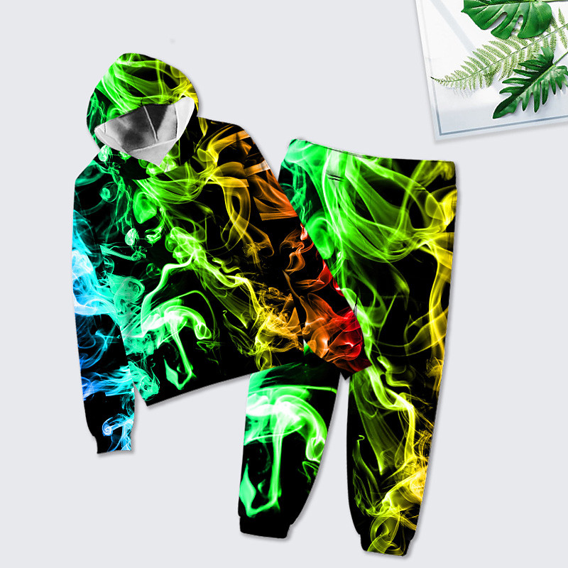 Unisex 3D Color Block Print Gradient Ramp Hoodie Sweatpants Set Clothing Set Long Sleeve Summer Spring Fall Sports Daily Kids 3-12 Years 4-13 Years Outdoor Sports Loose Fit