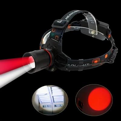 2-in-1 USB Rechargeable Red White Light Headlamp Tactical Hunting Head Lights for Hunting Camping