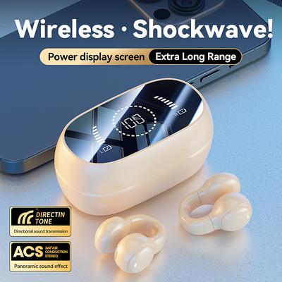 Open Ear Earbuds Wireless Bluetooth Earless Bone Conducting Headphones Wireless Bluetooth Headset Noise Cancelling Bone Earphones Waterproof Air Bone Conduction Headphone Not in Ear Open Ear Buds