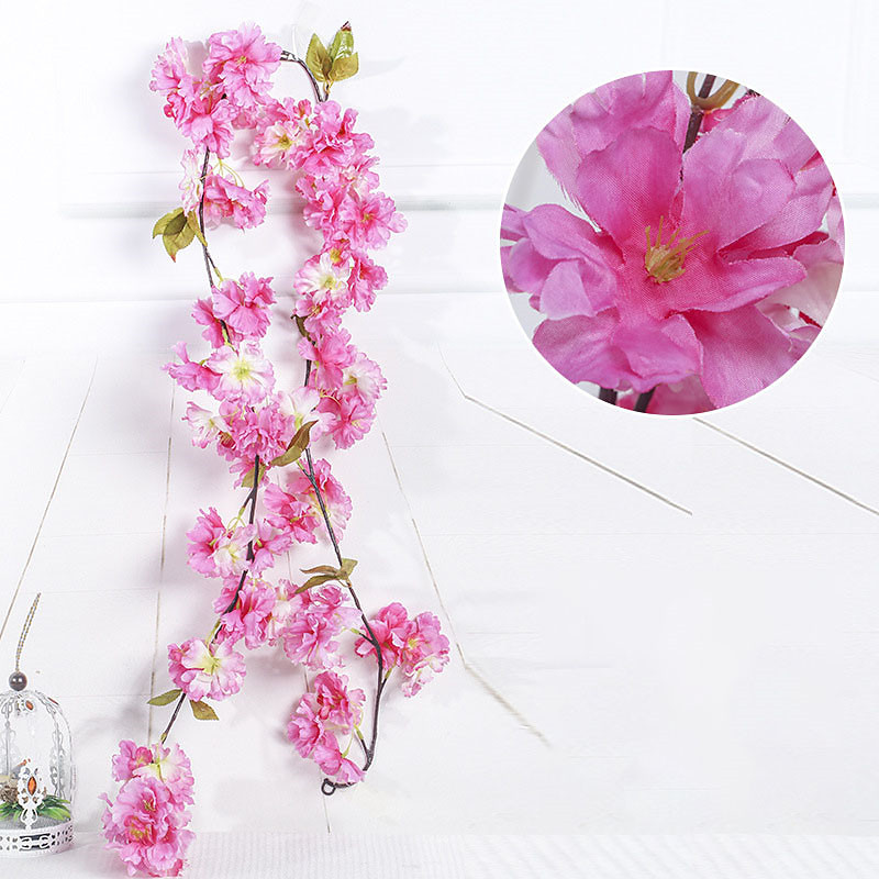 Sakura Rattan Simulation Flower Silk Flower Shape Wedding Decoration Home Venue Decoration,Fake Flowers For Wedding Arch Garden Wall Home Party Hotel Office Arrangement Decoration