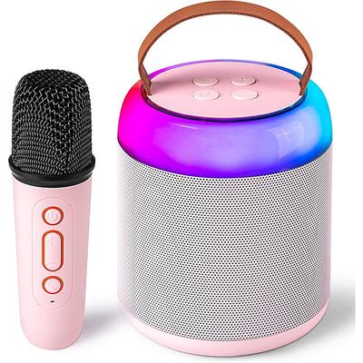 Mini Karaoke Machine with 1 Wireless Microphones for Kids Adults Portable Bluetooth Speaker Toy for Girls and Boys 2 4 5 6 7 8 9 10 12 Year Old Girl Birthday Gift Home Party Ideas