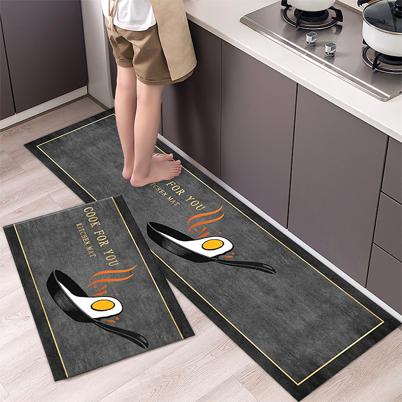 2 Piece Waterproof and Oil-Proof Kitchen Anti-Slip Mat, Bathroom Anti-Slip Mat, Bedroom Cushion, Living Room Carpet, Door Mat, Kitchen Carpet- 40 60cm 40 120cm