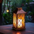 Lampe solaire suspendue sans flamme, 1 pièce, bougie scintillante, lumière LED étanche pour table de jardin, Patio, pelouse, décoration de fête en plein air