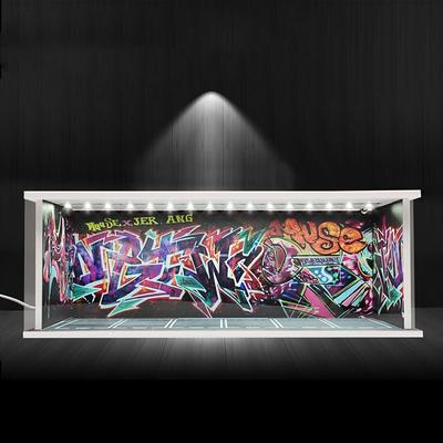 1:64 Model Car Display Case Diecast Diorama Garage,Simulated Parking Lot Model Miniature Scene Parking Lot PVC Assembly with Light Parking Space Model Display Frame Toy Display Box