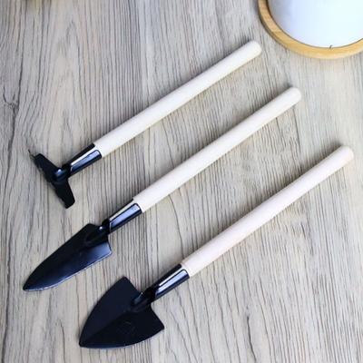 3-Piece Deluxe Garden Tool Set - Lightweight Aluminum Shovel Rake for Succulent Plants Flower Beds Loose Soil - Ergonomic Handle Ideal for Compact Gardening Needs