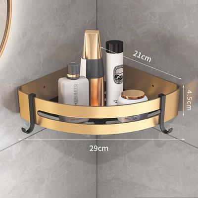 Shower Caddy Bathroom Corner Shelf Bathroom Shower Caddy Organizer for Kitchen Toilet No Drilling 2-tier Bathroom Corner Shelves Shower Caddies(BlackGolden)