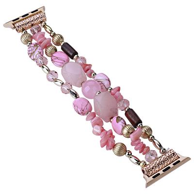 Jewelry Bracelet Compatible with Apple Watch band 38mm 40mm 41mm 42mm 44mm 45mm 49mm Women Beaded Two Tone Beads Strap Replacement Wristband for iwatch Series Ultra 8 7 6 5 4 3 2 1 SE