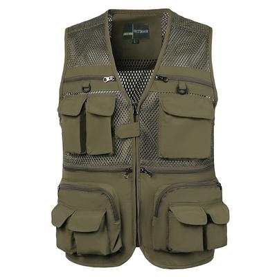 Men's Fishing Vest Hiking Vest Summer Outdoor Lightweight Work Safari Travel Photo Vest with 16 Pockets Breathable Quick Dry Mesh Polyester Orchid Black Light Green Hunting
