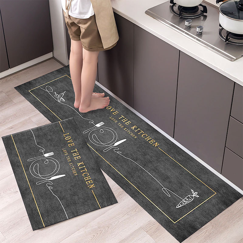 2 Piece Waterproof and Oil-Proof Kitchen Anti-Slip Mat, Bathroom Anti-Slip Mat, Bedroom Cushion, Living Room Carpet, Door Mat, Kitchen Carpet- 40 60cm 40 120cm