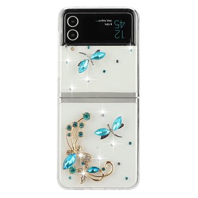 Phone Case For Samsung Galaxy Z Flip 7 Z Flip 6 Z Flip 5 Z Flip 4 Z Flip 3 Flip Flip Bling Rhinestone Crystal Diamond PC