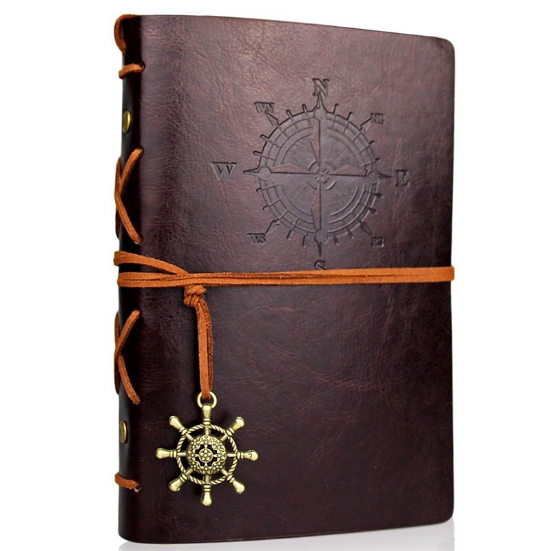 Travel Journal Notebooks Vintage PU Leather Note Book Quality Paper No Lines Thick and Smooth to Write in A6 Refillable Notebook 7 by 5 Inches 80 Sheets, Back to School Gift