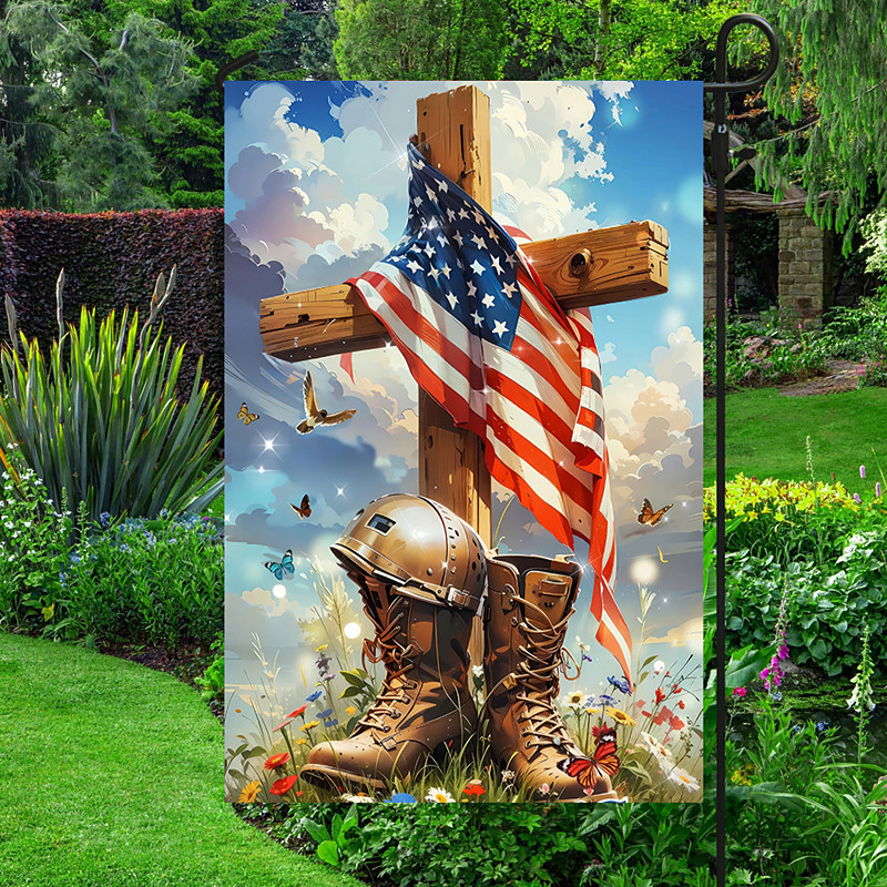4th of July Independence Day Garden Flag 12 x 18 Inch Yard Flags, Small Garden Flags for Outside,Memorial Day Outdoor Flags, Holiday Garden Flags for All Seasons